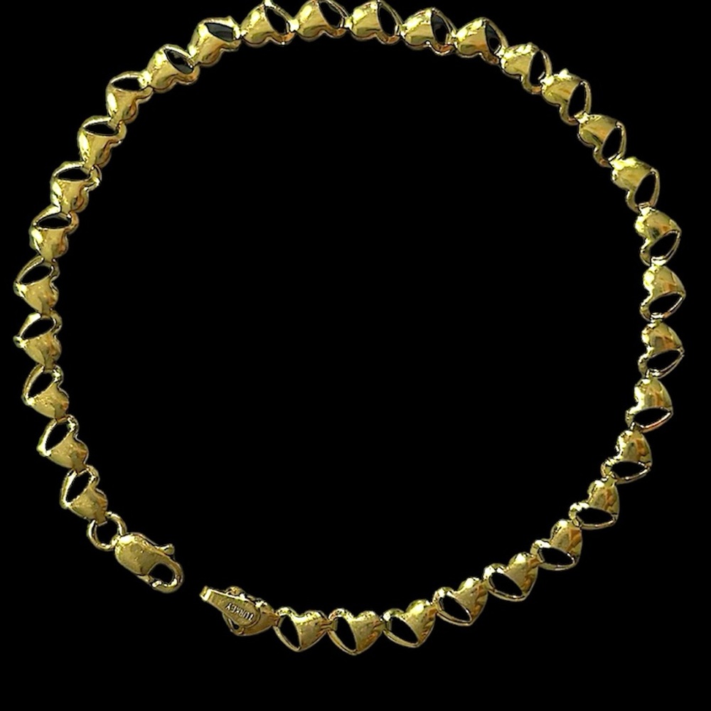 10k yellow gold heart bracelet